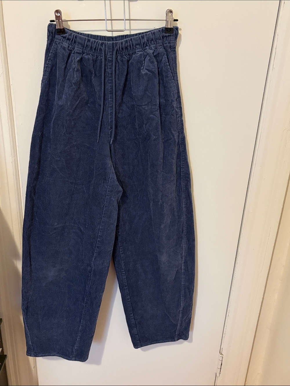 GU Women’s Blue Corduroy Elastic-Waist Pants